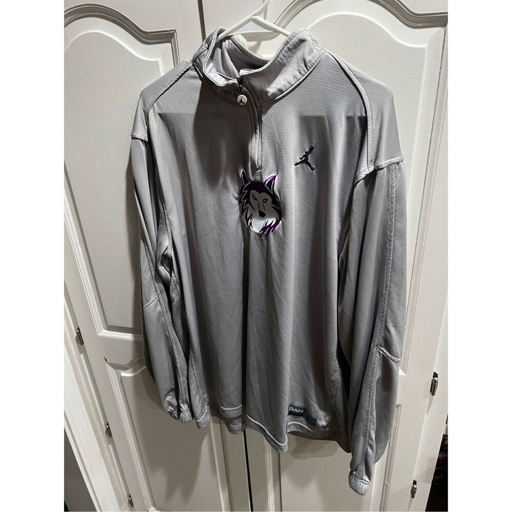 Jordan Washington Huskies 1/4 Zip Pullover Gray Dri-FIT Men’s L NCAA Team Gear